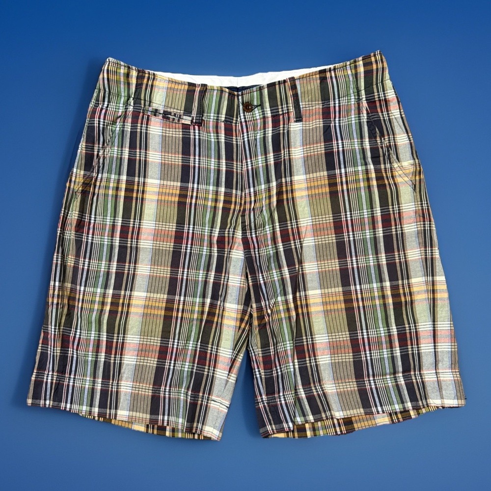 Vintage Polo Ralph Lauren Plaid Shorts Size 34 Madras 80s 90s Preppy 36x10